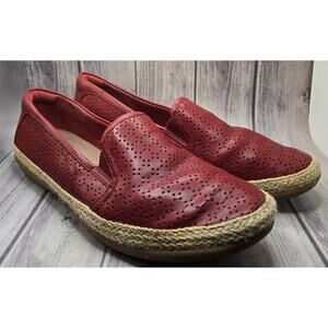 Womens Clarks - Danelly Molly Red Leather - Size 7 1/2 M Soft Cushion GUC